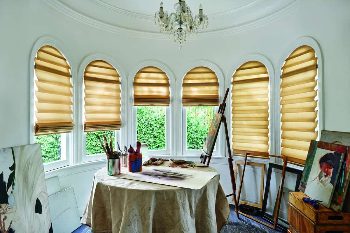 Vignette® Roman Shades near Alpharetta, Georgia (GA) and other Hunter Douglas room darkening window treatments